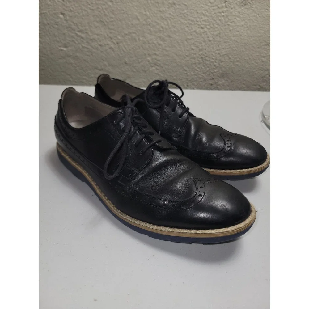 Clarks‎ Oxford Wingtip England Leather Dress Shoes Business Men's Size 9 Black
